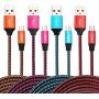 Micro USB Cable,Bynccea High Speed Cell Phone Charger Android Charger Cable 6FT [4-Pack] Nylon Braided Fast Charging Cord Compatible with Samsung Galaxy S6 S7 Edge J3 J7,LG,HTC,Motorola,Sony,Xbox,PS4