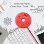 USB Power Strip, NTONPOWER Desktop Charging Station with 3 Outlets 3 USB Short Wrapped Extension Cord 15 inch for Travel, Cruise Ships, Office, Nightstand - Red