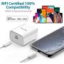 iPhone Fast Charger - MFi Certified - 18W Type C Power Adapter Wall Plug with 6ft C to Lightning Cable Quick Charge Sync Cord Compatible with iPhone SE 11 Pro MAX X XS XR 8 AirPods Pro