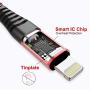 Lightning Cable MFi Certified iPhone Charger Cable 3FT 3Pack Nylon Braided Fast Charging Cord Compatible with iPhone 11 / Pro Max/X/Xs Max/Xr /8 Plus/ 7 Plus/ 6S Plus / 6 Plus/iPad Mini/Air Red