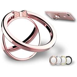 LIONTOP Phone Ring Holder Finger Grip Kickstand 360 Degree Rotation Universal Bowknot Mirror for Magnetic Car Mount Compatible with All Mobile Cell Phone Smartphone Pad Zinc Alloy (Rose Gold)