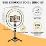 10 inch Selfie Ring Light with Metal Tripod Stand & Phone Holder for Live Streaming & Tiktok,YouTube Video,Desktop Camera Led Lights Compatilble with iPhone Aandroid