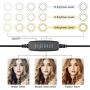 Lomanda 10" Selfie Ring Light with Tripod Stand Ring Light with Cell Phone Holder 3 Light Modes & 10 Brightness Level Multi-Angle Fill Light for YouTube Video/Photography Compatible