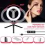 8" Ring Light with Selfie Tripod Multi-Function Wireless Bluetooth JOGDRC for Real-time Streaming Makeup Photography LED Camera Ring Light for YouTube/Photography Compatible with iPhone iOS Android.