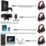GM-1 Gaming Headset Compatible New PS4 PC Tablet Cellphone, Stereo LED Backlit Headphone with Mic by AFUNTA-Red