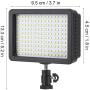 Vbestlife 160 LED Video Light with Cold Shoe, 5600K CRI85+ Dimmable Light Digital Camera Fill Light for Nikon Sony Canon with Three Color Patches