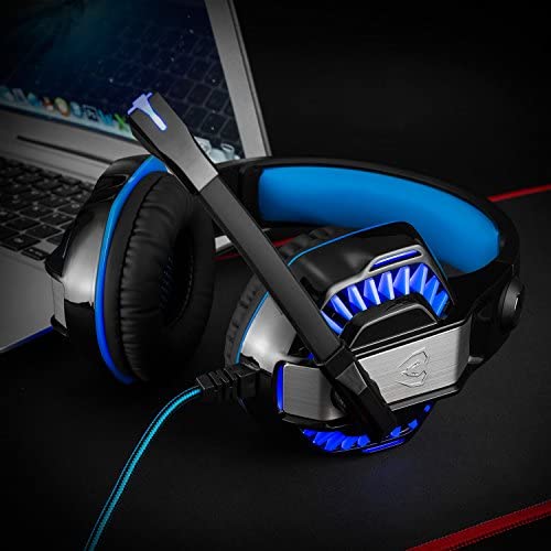 DSstyles GM-2 Gaming Headset with Microphone Headphone with LED Light for PS4 Xbox 1 Laptop Tablet Mobile Phones PC
