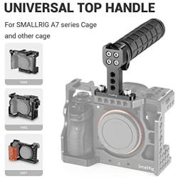 SMALLRIG Camera Top Handle Grip with Top Cold Shoe Base for DSLR Camera Cage Video Camcorder Rig, Rubber - 1446