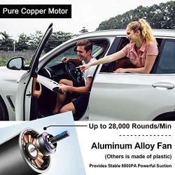 Car Vacuum, GALSOAR 8000Pa Strong Power Suction Auto Portable Lightweight Car Vac, Wet and Dry Automotive Handheld Vacuum Cleaner for Car, White