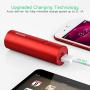 Portable Charger, BONAI Ultra-Compact Aluminum Power Bank 5000mAh Travel, High-Speed Output External Backup Battery Compatible iPhone, iPad, iPod, Samsung, Tablets - Red (Charging Cable Included)