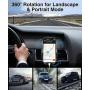 VANMASS Car Phone Holder, Adjustable Cell Phone Mount, Universal Air Vent Cradle with One Button Release, Sturdy 2 Level Clip, Full Silicone Protection, Compatible 3.5"-6.5" Phone & Cases