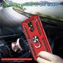 LG Stylo 5 Case, LG Stylo 5 Plus Case, LG Stylo 5V Case with Tempered Glass Screen Protector [2Pack], Jshru Military Grade Protective Phone Case with Ring Car Mount Kickstand for LG Stylo 5X Red