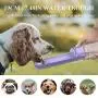 Dog Water Bottle for Walking and Traveling, Portable Hiking Pet Water Bottle Leak Proof, Lightweight Dog Water Dispenser with Drink Cup with Rotatable Trough, Wide Sink for Large Medium Small Dogs