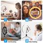 HAUEA Selfie Ring Light with Tripod Stand 10”LED Ring Light with 25 RGB Modes Dimmable Led Camera Ring Light with Two Remote Control & Phone Holder Circle Light for Live Stream/Makeup/YouTube Video