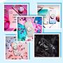 6 Pack Cell Phone Finger Stand Holder, Foldable Expanding Phone Socket Kickstand Grip Stand Finger Holder for Smartphone and Tablets (Marble/6 Pack)