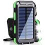 Solar Charger, 20000mAh Solar Power Bank Portable Charger for Camping External Battery Backup Charger with Dual 2 USB Port/LED Flashlights for All Smartphone, Tablet and Android Cellphone