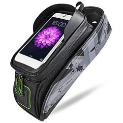 MARXIAO Bicycle Waterproof Front Beam Bag, Upper Tube Bag Mobile Phone Saddle Bag Mountain Bike Accessories Equipment