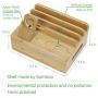 PORSTA Bamboo Chargeing Station with 4/5/6 Ports, Wood Desktop Charger Dock for Multiple Devices, USB Quick Charge for Apple Watch, AirPods, iPhone, iPad, Android Smartphones, Tablets.