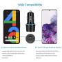 Rapid Type C Car Charger, Compatible for Google Pixel 4a/4/3a/3/2/XL, Samsung Note 20/S20/Plus/S10 Fast USB C PD Car Charger with 3ft Cable, 18W Power Delivery &Quick Charge 3.0 Car Adapter-Black