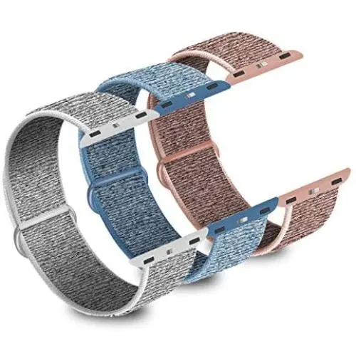 WAAILU 3 Pack Compatible for Apple Watch Band 38mm 40mm 42mm 44mm, Sport Watch Band for Women and Men, Soft Nylon for iWatch Series 5/4/3/2/1 WAAILU 3 Pack Compatible for Apple Watch Band 38mm 40mm 42mm 44mm, Sport Watch Band for Women and Men, Soft Nylon for iWatch Series 5/4/3/2/1