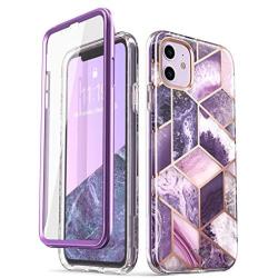 i-Blason Cosmo Series Case for iPhone 11 (2019 Release), Slim Full-Body Stylish Protective Case with Built-in Screen Protector, Purple, 6.1