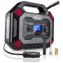 TWING Tire Inflator 12V 150PSI Digital Air Compressor Pump  Auto Car Tire Pump with Pressure Gauge LED Light, Long Cable and Auto Shut Off Compatible with Car,Bicycle and Other Inflatables (Red)