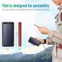 Solar Charger Power Bank 26800mAh, BOMT【Type C & Micro USB Input】 Portable Charger Fast Charge External Backup Battery Pack with 3 Inputs & 2 Outputs for Smartphone, Android, Tablet, Outdoor Camping
