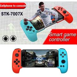 Aoile Wireless Bluetooth Game Controller Telescopic Gamepad Joystick for Samsung Xiaomi Huawei Android Phone PC Red Blue