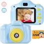Suncity Kids Camera Boy Toys Gifts for 2-8 Year Old Camcorder 2.0 Inch Screen with 32GB Card for Children Toddler Birthday Christmas (Blue)