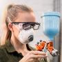 NoCry Over-Glasses Safety Glasses - with Clear Anti-Scratch Wraparound Lenses, Adjustable Arms, Side Shields, UV400 Protection, ANSI Z87 & OSHA Certified (Black & Orange)