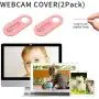 Webcam Cover Slide, 0.027 Inch Ultra Thin Camera Cover Slide for Laptop, Computer, Dell HP Lenovo Laptop, iMac, MacBook Pro, Smartphone, Pink Webcam Privacy Cover Protect Privacy(6 Pack)