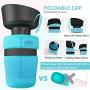 lesotc Pet Water Bottle for Dogs, Dog Water Bottle Foldable, Dog Travel Water Bottle, Dog Water Dispenser, 18 OZ. Lightweight & Convenient with Extra Two Bowls for Travel BPA Free