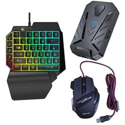 Tiamu 3 in 1 Gaming Keyboard Mouse Converter Combo for Smartphone PC PUBG Mobile Game Accessories