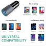 Micro USB Fast Car Charger Compatible for Samsung Galaxy S7/S6/Edge/Active/5/4, Note 5/4, J7/3/2, A10, Moto G5/4, Z2, LG Stylo 3/2 Plus, K30/20 Android phones, 30W Dual Port Car Adapter with 3ft cable