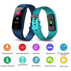 Deyawe Fitness Tracker,Colorful Screen Activity Tracker with Heart Rate Monitor,Waterproof Pedometer Watch, Sleep Monitor, Stopwatch,Step Counter for Kids Women Men【2019 Version】