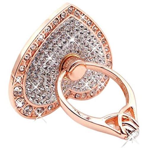 Cell Phone Ring Holder,360° Rotation Diamond Metal Finger Ring Grip for iPhone iPod iPad Samsung Galaxy and Other Smartphones (Rosegold)