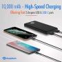 NinjaBatt PowerPal 10000mAh Power Bank, 18W PD & QC3 Portable Charger with High Speed Charging USB and USB-C Ports 3A High-Capacity External Battery Perfect for iPhone 8 X XS 11 Pro Galaxy S8 S9 S10