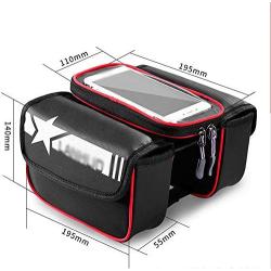 ZFF Bicycle Bag Front Beam Bag, Riding Equipment Saddle Bag Suitable for Mobile Phone 6.2 Inch Mobile Phone Bag Bicycle Accessories