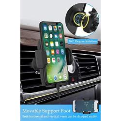 Cell Phone Holder for Car, Universal Car Air Vent Mount with Adjustable Compatible with iPhone 11 Pro Max XS XS Max XR X 8 8+ 7 7+ SE 6s 6+ 6 5s Samsung Galaxy S10 S9 S8 S7 and More (Black)
