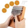 KMIKE 17 Keys Kalimba Thumb Piano Solid Mahogany Wood Finger Piano with Study Instruction and Tune Hammer for Kids Adult Beginners, Professionals - Perfect Christmas Gift