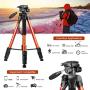 Victiv 72-inch Tall Tripod for Camera, Durable Aluminum Stand Lightweight Monopod for YouTube Videos, Live Webcasts with 2 Quick Release Plates 9.2 lbs Load for Travel and Work - Orange