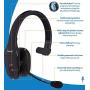 BlueParrott B450-XT Noise Canceling Bluetooth Headset with Push-to-Talk Button for Android and iOS Bundle with Blucoil Headphones Carrying Case, and Replacement Ear Pads