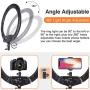 Ring Light Kit 18 with Tripod Stand/Three Phone Holders/Bluetooth Remote Control, Adjustable Color Selfie Ringlight for YouTube Video Recording/Makeup/TikTok, Compatible with iPhone/Android