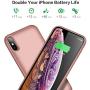 VOOE Battery Case for iPhone Xs MAX, 7800mAh Portable Battery Pack Ultra Rechargeable Smart Case Protective Battery Charging Case for iPhone Xs MAX External Battery Backup Cover(6.5 inch) - Rose Gold