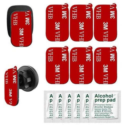 Dashboard Mount Sticky Adhesive, PKYAA Adhesive Replacement Pads for Dashboard Magnetic Phone Holder, 6 Pcs Double-Sided Sticker Pads Compatible with Stick-on Magnetic Car Mount Base