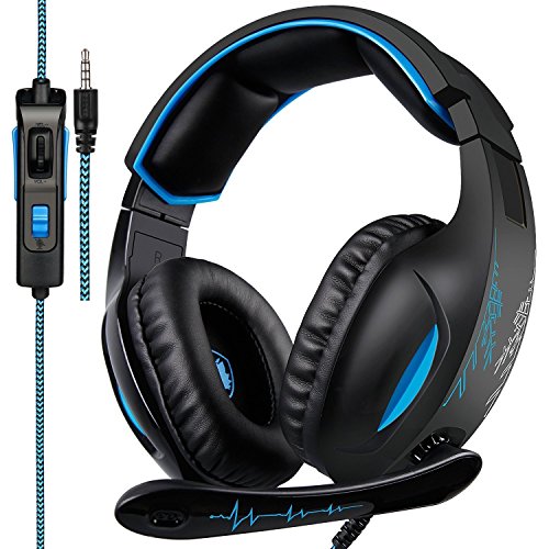 SADES Gaming Headset for PS4, Xbox One, PC 7.1 Channel Virtual Surround Stereo Wired Over Ear Gaming Headphones with Mic Revolution Volume Control Noise(Black)