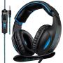 SADES Gaming Headset for PS4, Xbox One, PC 7.1 Channel Virtual Surround Stereo Wired Over Ear Gaming Headphones with Mic Revolution Volume Control Noise(Black)