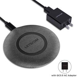 LETSCOM Wireless Charger,Qi-Certified 15W Fast Wireless Charging Pad with QC3.0 AC Adapter,Compatible with iPhone 11/11 Pro/XS Max/XR/XS/X/8/8+/Airpods,Galaxy Note 10/Note 10+/S10/S10+/S9/S8