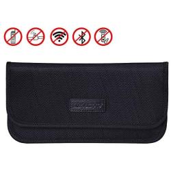 Faraday Bag, Wisdompro RFID Signal Blocking Bag Shielding Pouch Wallet Case for Cell Phone Privacy Protection and Car Key FOB (Black)