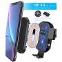 Wireless Car Charger, Squish 2-in-1 Universal Cell Phone Holder Cup Holder Phone Mount Car Air Vent Holder for iPhone, Samsung, Moto, Huawei, Nokia, LG, Smartphones (12.1 inches)